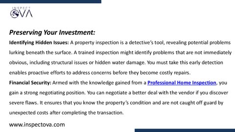 Why is property inspection important?