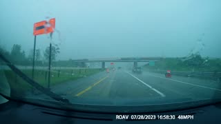 Lightning Strike Over Highway