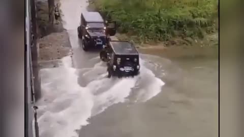 drowning car