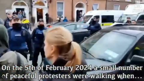 Gardai in Gardiner Street Dublin blocking peaceful protesters from going home 5-02-24