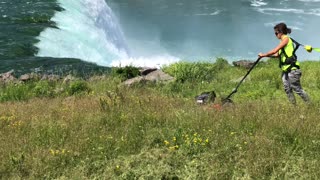 Mowing Grass at Niagara Falls