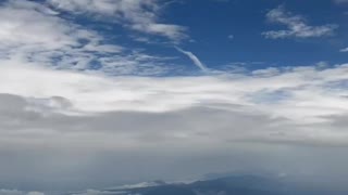 Clouds view through flights window