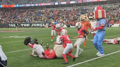 Mr. Red of the Cincinnati Reds tries peewee football and gets nuked!