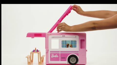 Barbie Camper, Doll Playset with 50 Accessories, Transforms into 👉link description