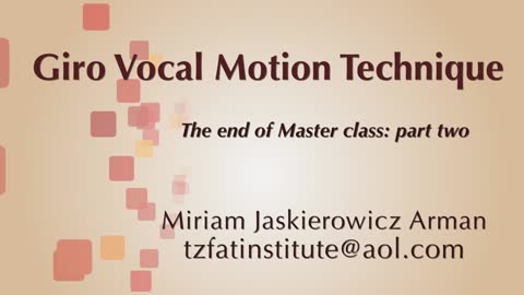 MASTERCLASS VOICE GIRO VOCAL MOTIONPART 2
