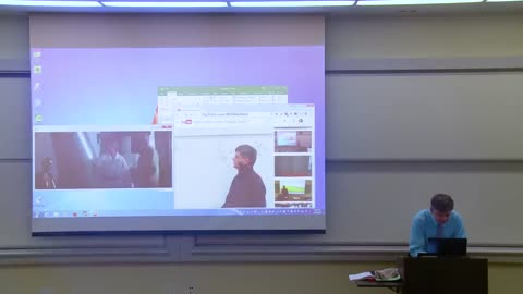 Math professor fixes projector screen(April fools prank)