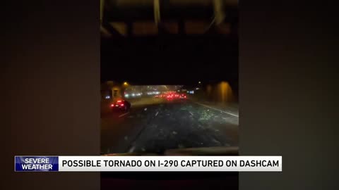 Possible tornado on I-290 in Chicago captured on dashcam | WGN News
