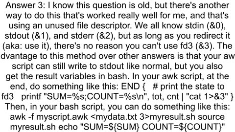 AWK return value to shell script