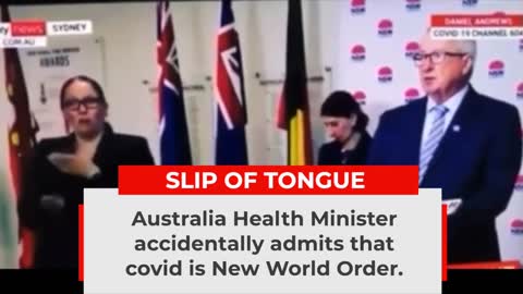 "Covid is New World Order" says Australian Health minister