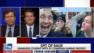 Tucker Carlson Reacts To Alex Stein Getting Spit On By A Psychotic