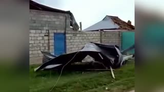 Huge Tornado Leaves Kazakh Village In Ruins