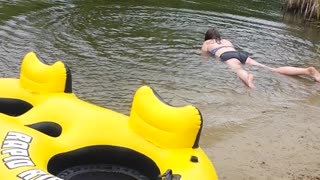 Rope Swing Ends In Faceplant