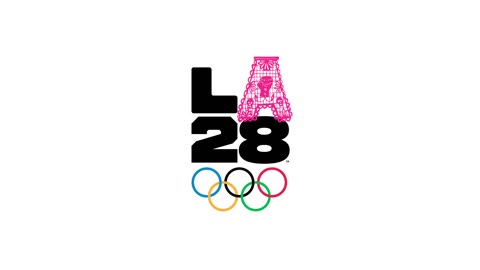 il logo dinamico delle 34me e prossime Olimpiadi e 18me Paralimpiadi estive di LOS ANGELES 2028 in Kalifornia,Stati Uniti d'America che si svolgeranno dal 14 al 30 luglio 2028 come ripeto i loghi sono scelti molti anni prima delle olimpiadi