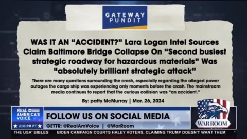 Lara Logan SHOCKING - Explains Baltimore Bridge Collapse