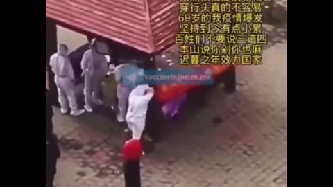 CHINESE COVID ENFORCER ABSOLUTELY LOSES HER MIND SMASHING HER FACE AGAINST A POLE