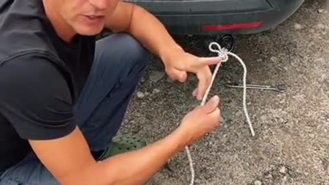 how to tie the tow rope quickly and correctly, or if it breaks