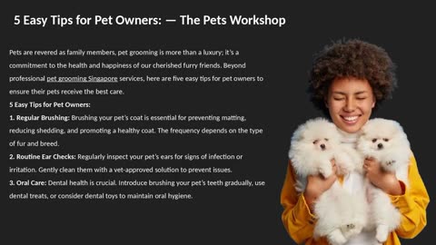 5 Easy Tips for Pet Owners: — The Pets Workshop