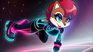 Sally Acorn, Nicole The Holo-Lynx, Bunnie Rabbot, & Lupe The Wolf In TRON And Blade Runner Outfits