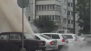 Hot Water Pipe Bursts in Russia