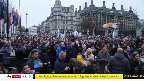 UK 60,000 PEOPLE MARCH AGAINST ANTISEMITISM IN LONDON