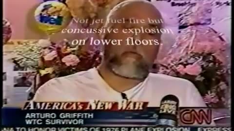 911 Eyewitness Arturo Griffith - Loud Explosion In The Elevator Shaft (CNN Larry King)