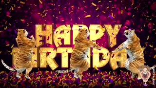 Funny Birthday Card For Wife From Daddy & Kids - Dancing Tigers