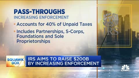 The IRS Aims to Raise $200B in Revenue w/ 40% from “Pass-Throughs” (ie Small Businesses).