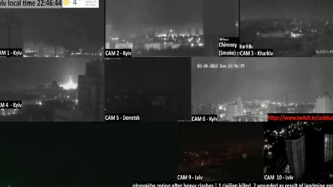 Huge explosions seen in Kyiv on multiple cctv - Most likely Russian cruise missiles hit Ukraine