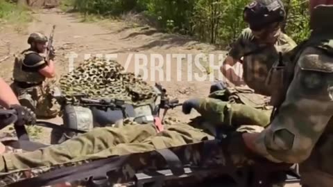 Russians(?) Moving Wounded to the Rear