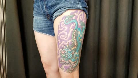 Large leg tattoo