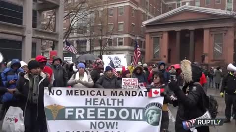 USA city workers protest covid vaccine mandate in NYC