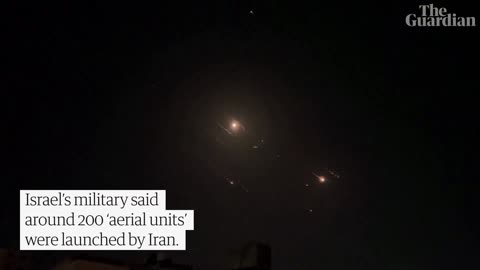 Iranian Missiles seen in the sky over the Knesset Building in the Israeli Capital of Jerusalem.