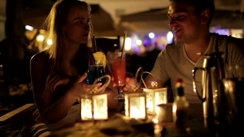 Cocktails at a bar