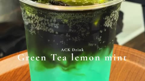 Green tea lemon mint 🍸😋 #greentea #lemonsoda #ackdrink