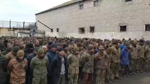 Ukrainian POW's captured by Russians on Frontline in Dombas