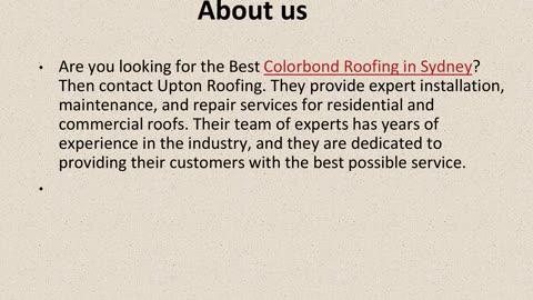 Best Colorbond Roofing in Sydney.