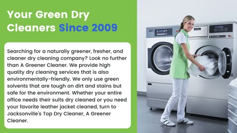 Wet Dry Cleaner Jacksonville - A Greener Cleaner