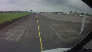 Pilot's eye view landing in Malabo