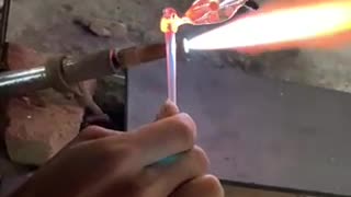 Glass blowing and make smoking hand pipe