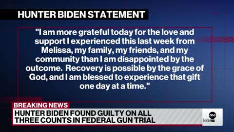 Hunter Biden releases statement following guilty verdict