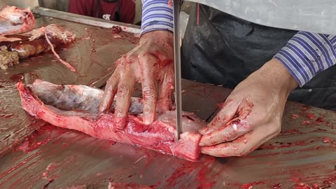 Giant Bridget Fish Fast Cutting By Machine In Market l Amazing Fish Cutting Skiills