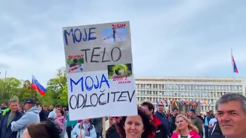 5 Oct Ljubljana Slovenia Protest Against Vaccine Mandate