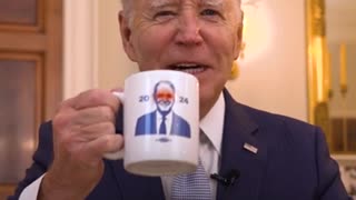 Joe Biden - I like my Coffee Dark - Activated Eyes on Cup