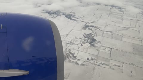 Flying into Chicago above snow