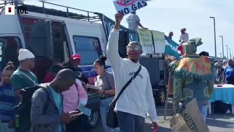 Several civil society environmental organisations protested in Paarden Eiland