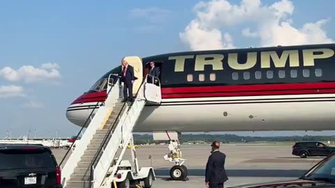 JUST IN: Trump lands in Pennsylvania for massive rally.