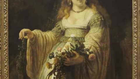Explore the captivating allure of Rembrandt's 'Saskia van Uylenburgh in Arcadian Costume'