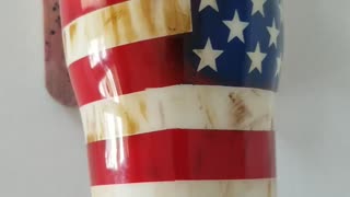 Weathered American flag/Military tumbler