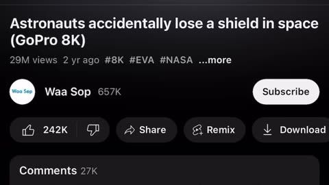 Astronauts accidentally lose a shield in space(GoPro 8K)