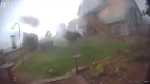 Tornado Sends Patio Furniture Flying